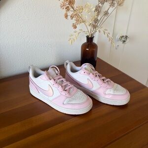 Nike light pink and white sneakers
